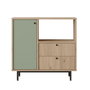 Hanah Home RE1-SY Armario Multiusos Roble y Verde 88x85x35.5cm Mobiliario para el Hogar
